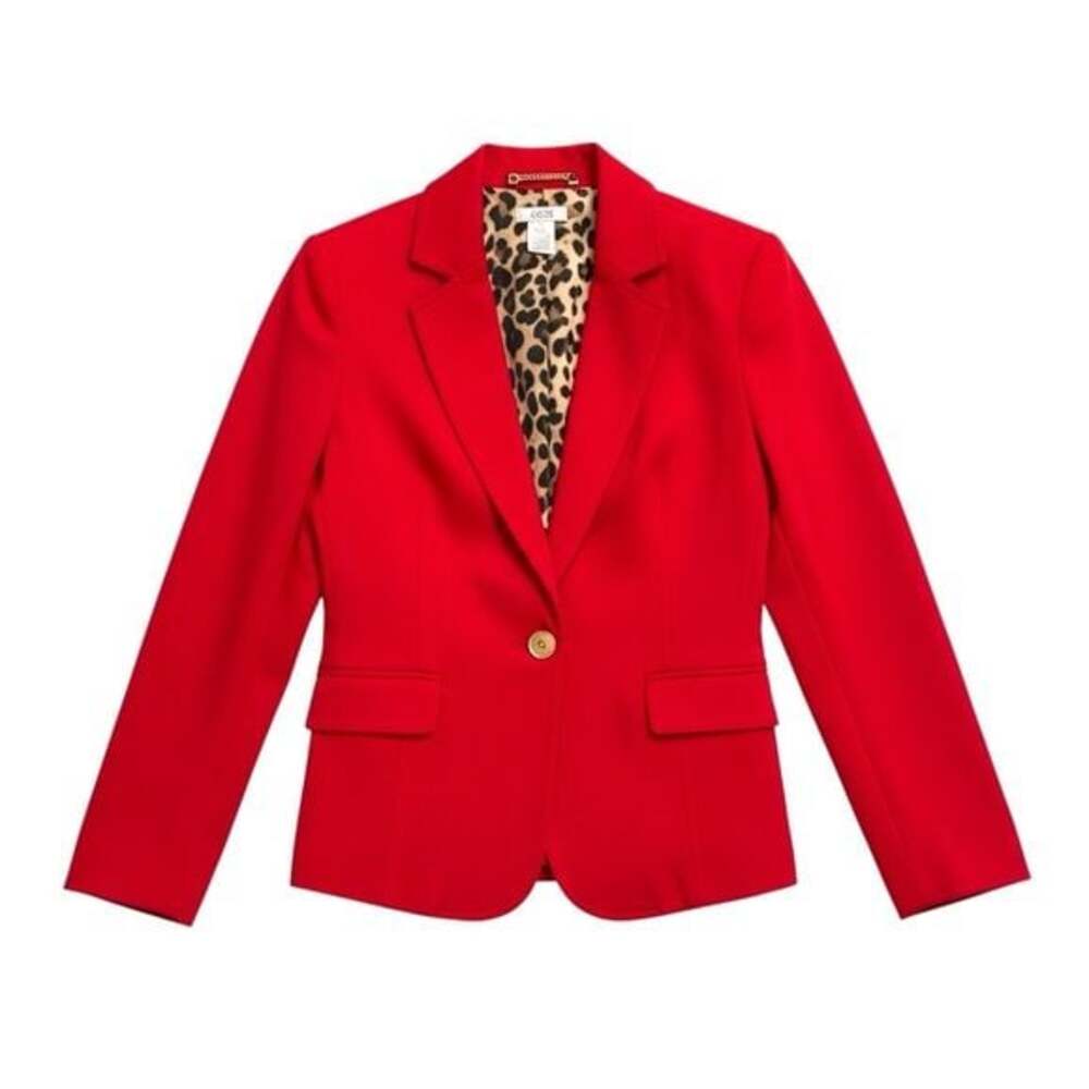 Cache Red Animal print Blazer